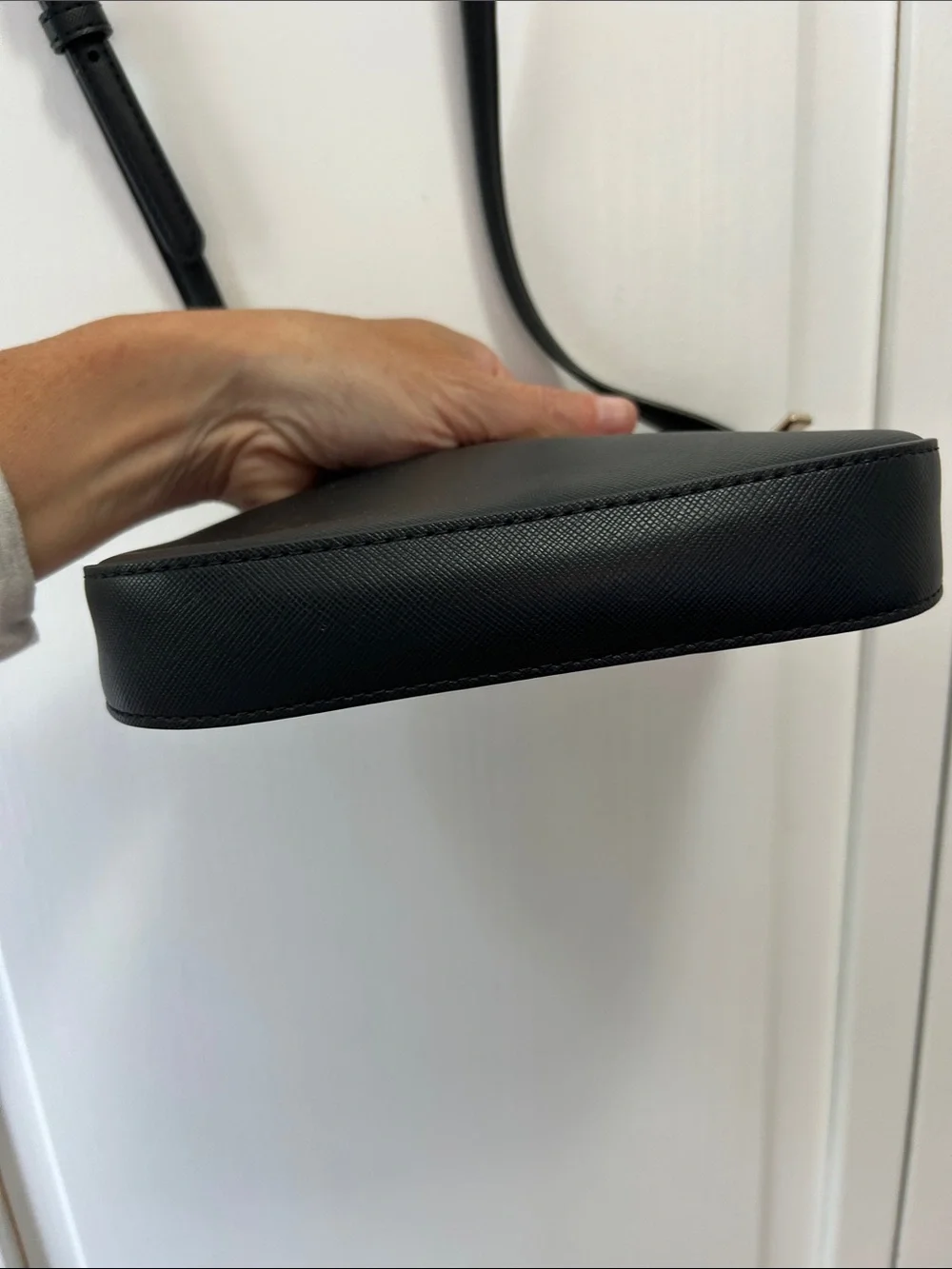 kate spade Black Saffiano Crossbody with Gold Logo